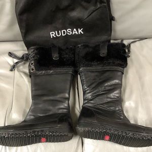 RUDSAK black leather women’s boots - size 39